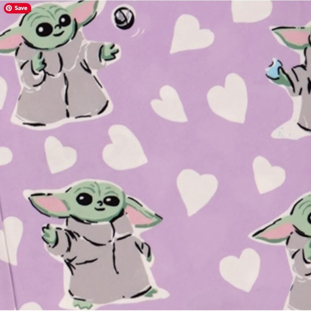 Munki Munki Star Wars Grogu Pajama Pants Womens Small Purple Baby Yoda Hearts - Picture 3 of 4